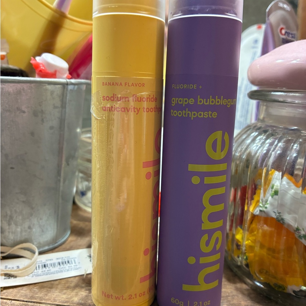 Hismile Banana and Grape Bubblegum Toothpaste Set